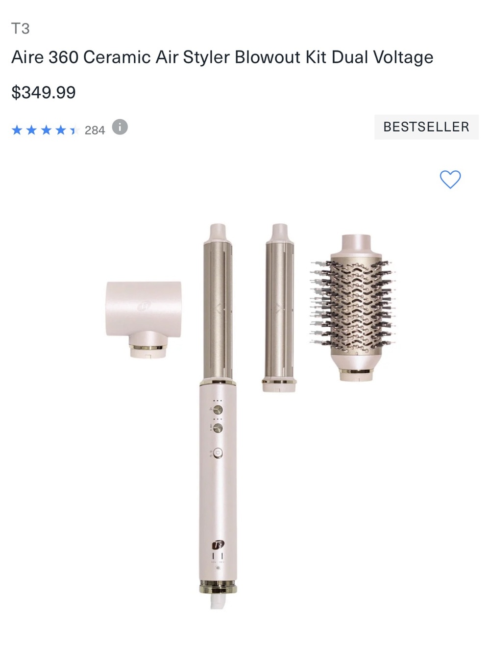 T3 Aire 360 Ceramic Air Styler- Dual Voltage